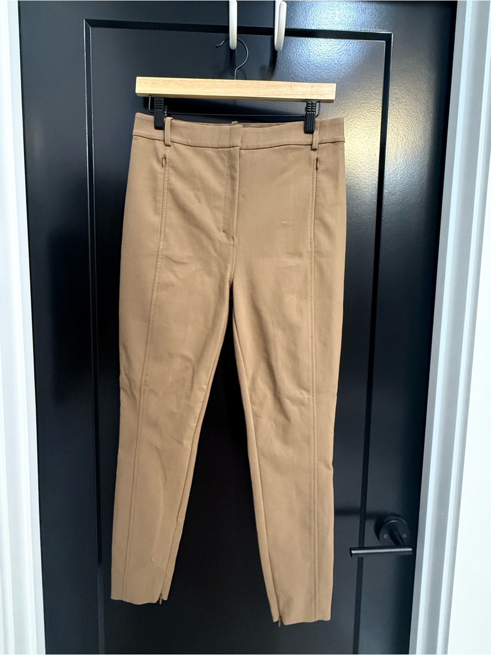 MM Lafleur Slim High-Rise Pants in Camel Brown